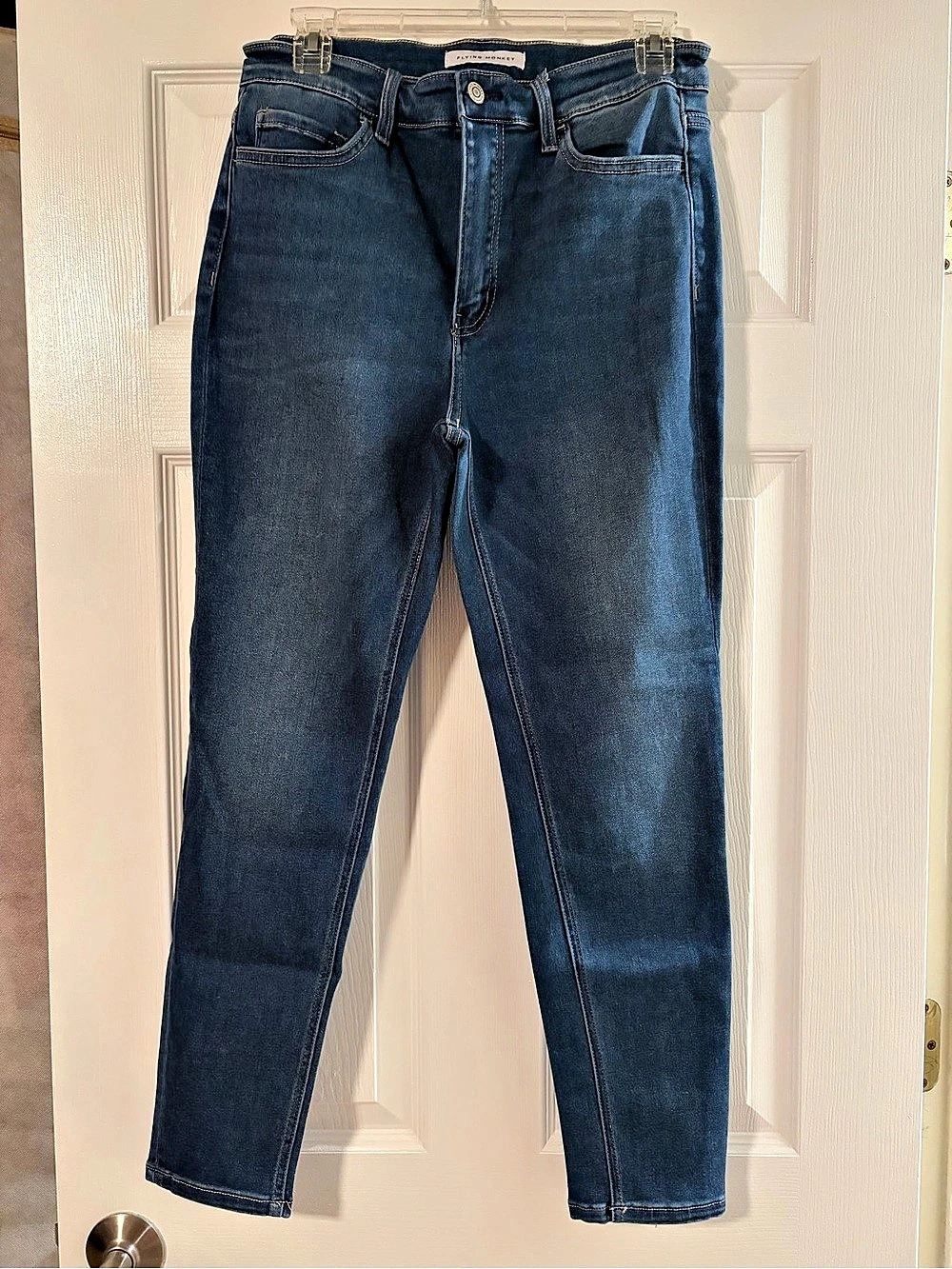 Flying Monkey Mid Rise Skinny Jeans Blue Waist 30